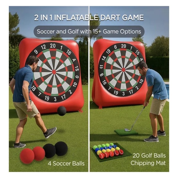 ZivPlay Inflatable Dart Game 6x6 Ft Soccer Golf Yard Target Outdoor Family Fun - Picture 3 of 8